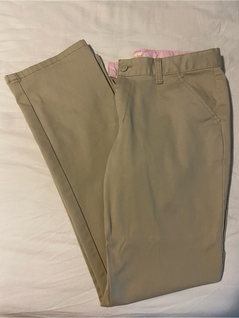 Cat & Jack Girls Khaki Straight-Leg Pants - Beige
